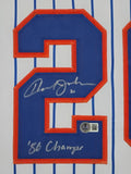 FRAMED HOWARD JOHNSON AUTOGRAPHED SIGNED N.Y. METS JERSEY BECKETT HOLO