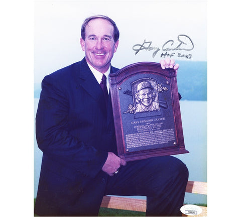 Gary Carter Signed Unframed 8x10 MLB Photo with "HOF 2003" Inscription