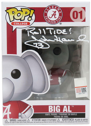 John Hannah Signed Alabama Big Al Mascot Funko Pop Doll #01 w/Roll Tide (SS COA)