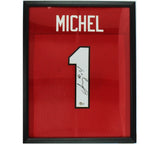 Sony Michel Signed Framed Georgia Red Jersey