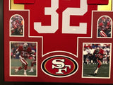 Ricky Watters Signed San Francisco 49ers Red Jersey Framed Display (JSA COA)