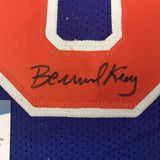 Autographed/Signed BERNARD KING New York Blue Basketball Jersey Beckett BAS COA