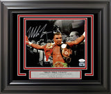 Mike Tyson Autographed Signed Framed 8x10 Photo Belts JSA