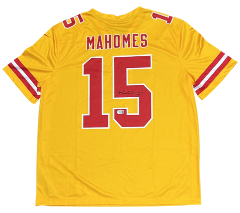PATRICK MAHOMES SIGNED KANSAS CITY CHIEFS #15 NIKE INVERTED COLORS JERSEY BAS
