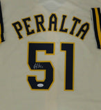 Brewers FREDDY PERALTA Signed Custom Replica Cream Jersey AUTO - JSA