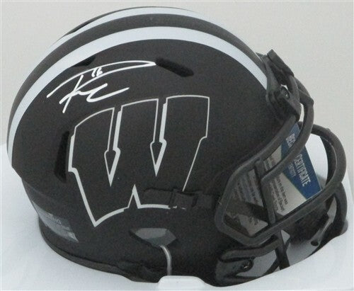 Badgers RUSSELL WILSON Signed Riddell ECLIPSE Speed Mini Helmet AUTO - BCA