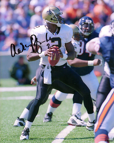 Aaron Brooks Signed Saints White Jersey Action 8x10 Photo - (SCHWARTZ COA)