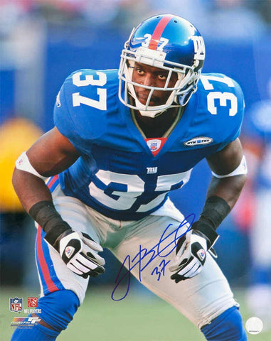James Butler Signed New York Giants Blue Jersey 16x20 Photo - (SCHWARTZ COA)