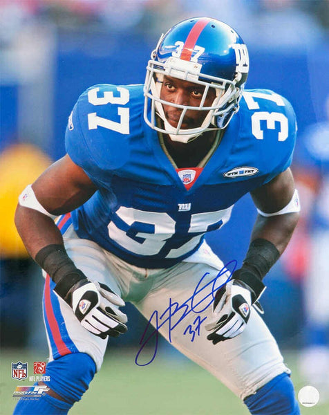 James Butler Signed New York Giants Blue Jersey 16x20 Photo - (SCHWARTZ COA)