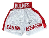 Larry Holmes Signed Custom White Boxing Trunks JSA QR