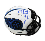 Earl Campbell Signed Tennessee Titans Speed Lunar NFL Mini Helmet with "HOF 91"