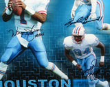 Run-N-Shoot Multi Autographed 16x20 Houston Oilers Photo- JSA Authenticated