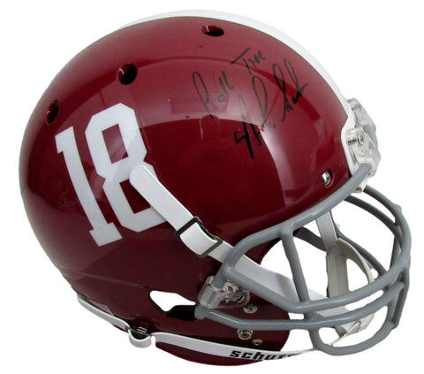 Nick Saban Signed/Inscr Alabama Full Size Replica Football Helmet Beckett 213075