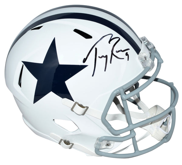 TONY ROMO AUTOGRAPHED DALLAS COWBOYS WHITE FULL SIZE SPEED HELMET BECKETT