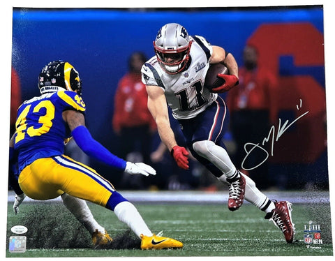 Julian Edelman New England Patriots Signed Super Bowl LIII vs Rams 16x20 JSA