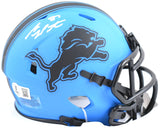 Sam LaPorta Autographed Detroit Lions Rave Speed Mini Helmet - Beckett W Holo