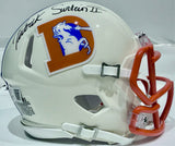 Patrick Surtain II Autographed Denver Broncos Retro Mini Helmet -- BAS COA