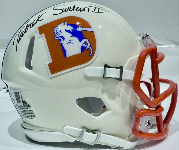 Patrick Surtain II Autographed Denver Broncos Retro Mini Helmet -- BAS COA