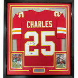 Framed Autographed/Signed Jamaal Charles 35x39 Kansas City Red Jersey JSA COA