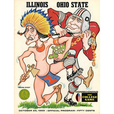 Ohio State Buckeyes vs Illinois Illini 10/25/1969 Gameday Magazine 59302