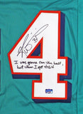 Ricky Williams Signed Miami Custom Teal Jersey w- I Was Gonna Run the Ball Insc