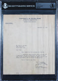 Notre Dame Knute Rockne Authentic Signed 8x9 1929 Letter Auto Graded 9! BAS Slab