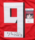 Michael Penix Jr Atlanta Signed Red Football Jersey JSA