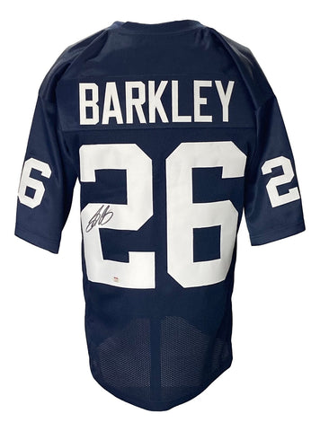 Saquon Barkley Full Signature Custom Blue College Football Jersey PSA ITP