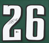 Saquon Barkley Signed Philadelphia Eagles 35x43 Framed Jersey (Beckett) #1 R.B.