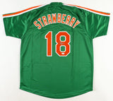 Darryl Strawberry Signed New York Mets St Patrick's Day Jersey (JSA COA) O.F.