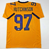 Aidan Hutchinson Signed Michigan Wolverines Throwback Jersey (Beckett) Def. End