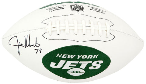 Joe Klecko Signed Wilson New York Jets White Logo Football - (SCHWARTZ COA)