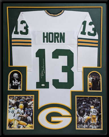 FRAMED GREEN BAY PACKERS DON HORN AUTOGRAPHED SIGNED JERSEY JSA COA