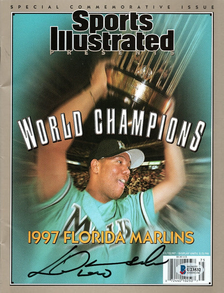 Livan Hernandez Signed Florida Marlins 1997 World Champs Sports Illustrated BAS