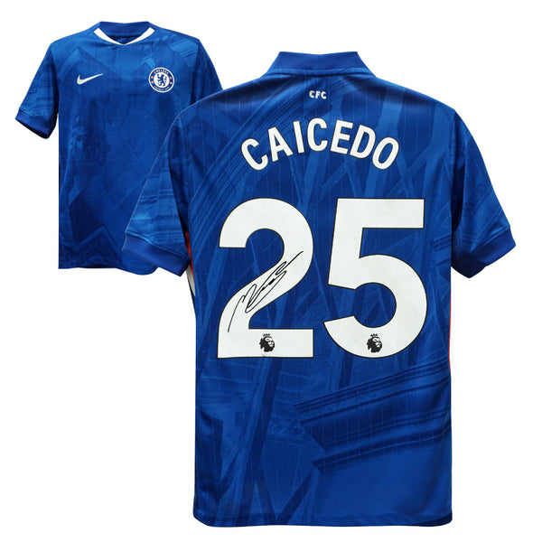 Moises Caicedo Signed Chelsea FC Home Soccer Jersey #25 with Beckett COA