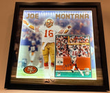 Joe Montana Autographed 8x10 Photo San Francisco 49ers Lighted Shadowbox BAS COA