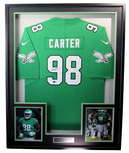 Jalen Carter Signed/Autographed Eagles Jersey Framed Beckett Witness 201630