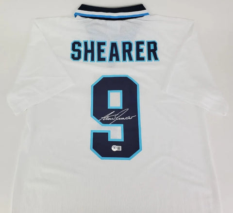Alan Shearer Signed UMBRO Soccer Shirt (Beckett) Premier League Record 260 Goals