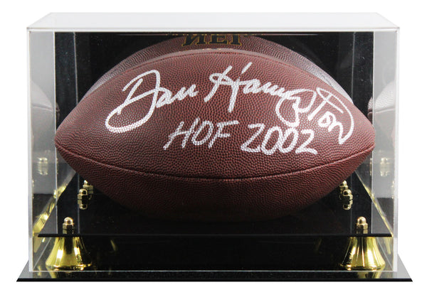 Bears Dan Hampton "HOF 02" Signed Wilson Super Grip Football W/ Case BAS Witness