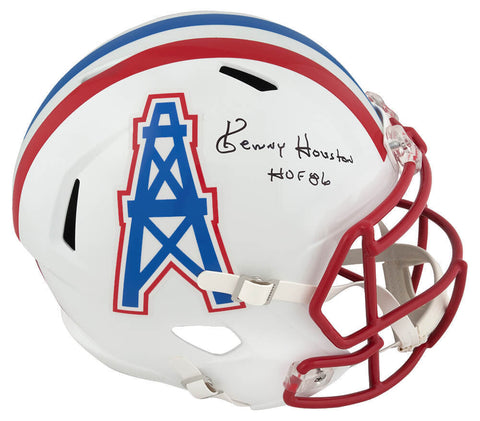 Ken Houston Signed Oilers T/B Riddell F/S Speed Replica Helmet w/HOF'86 (SS COA)