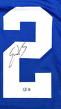 Edgerrin James Autographed Blue Pro Style Jersey - Beckett W Hologram *Black