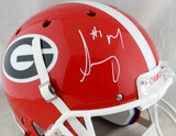 Sony Michel Autographed Georgia Bulldogs F/S Helmet - Beckett Auth *White