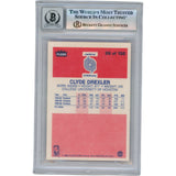 Clyde Drexler Autographed 1986 Fleer #68 Slabbed Trading Card Beckett 50346