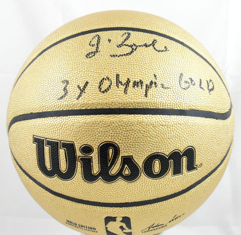 Jim Boeheim Autographed NBA Wilson Gold Basketball 3x Olympic Gold - Beckett W