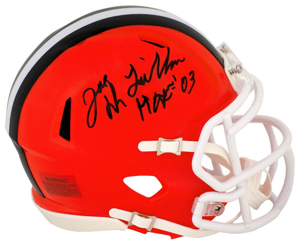 Joe DeLamielleure Signed Browns Riddell Speed Mini Helmet w/HOF'03 -SCHWARTZ COA