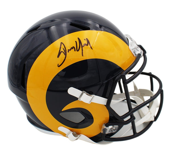 Dennis Quaid Signed St. Louis Rams Speed Full Size Throwback 1981-99 NFL Helmet