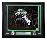 Saquon Barkley Signed Framed 16x20 Eagles Reverse Hurdle Spotlight Photo PSA/DNA
