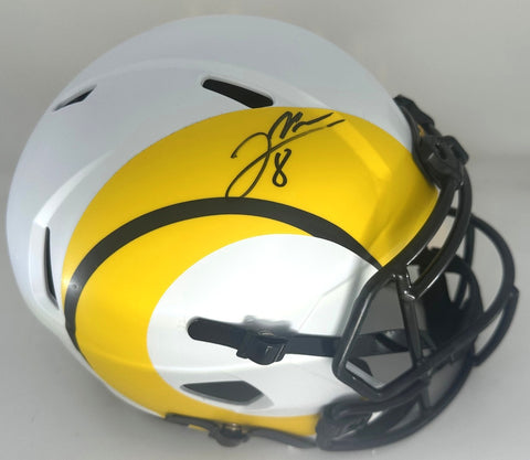 LA Rams JARED VERSE Signed Full Size LUNAR Replica Speed Helmet AUTO - BAS