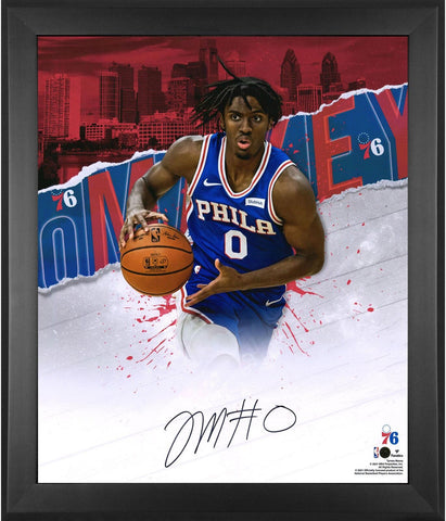 Tyrese Maxey Philadelphia 76ers Framed Autographed 20" x 24" In-Focus Photograph