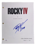 Dolph Lundgren Signed "Rocky IV" Movie Script Inscribed "Drago" (JSA COA)